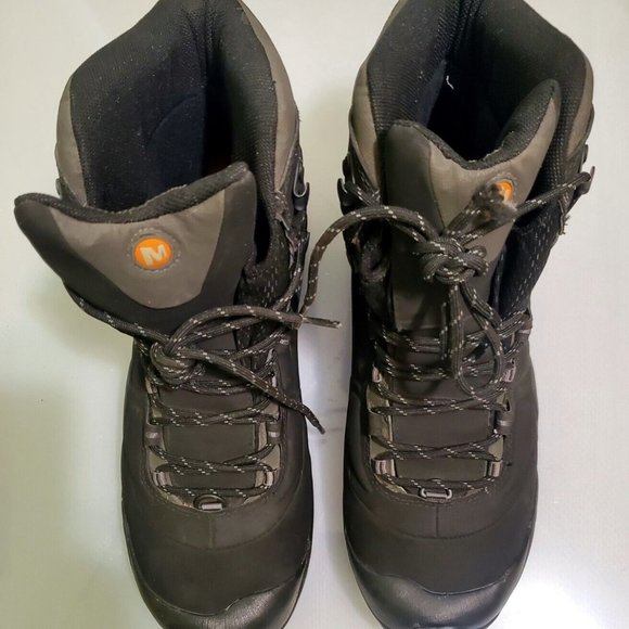 Men's Merrell Continuum Thermo Tall Polartech Waterproof Hiking Boots Black - Picture 2 of 10